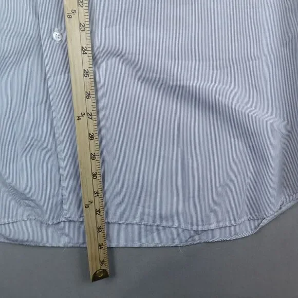 Gitman Bros Shirt Mens 17.5/34 Long Sleeve Button Up Striped - Picture 7 of 9